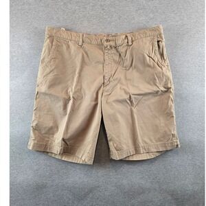 Robert Graham Khaki Shorts Mens Size 40 Chino Casual Flat Front Embroider Canvas